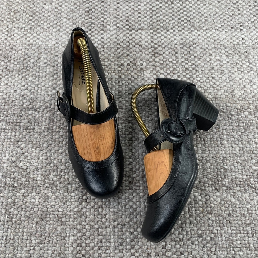 LifeStride Rozz Mary Jane Pump Womens 7M Black Soft System Block Heel